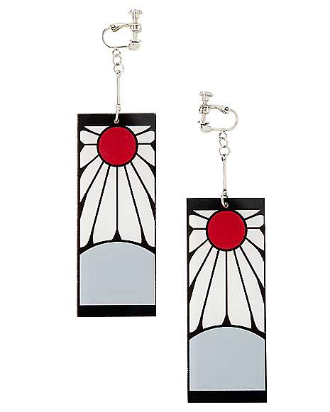 Demon Slayer Tanjiro Hanafuda Metal Earrings | Unisex Anime Collectible