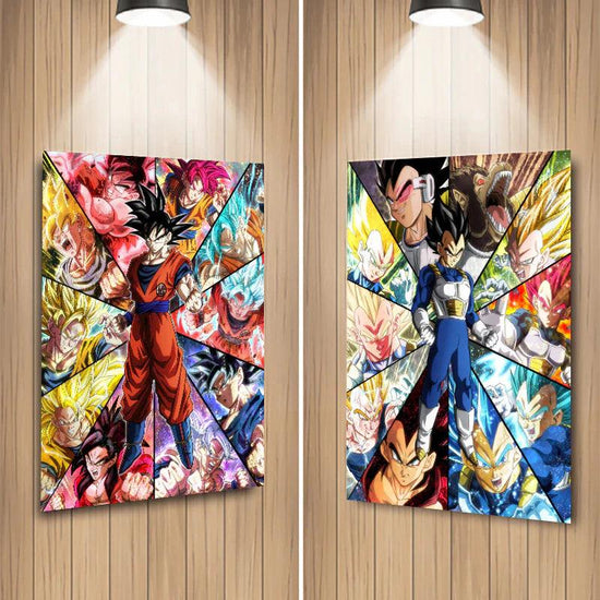 Dragon Ball Z Goku Vegeta Illusion Flip Image, Hologram Motion Lenticular Anime Poster - Senzo