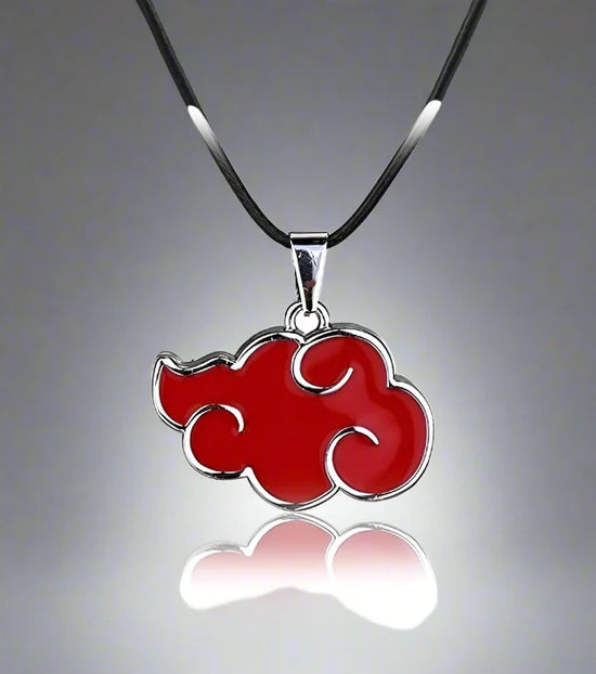 Naruto Akatsuki Member Cosplay Necklace | Red Cloud Shaped Pendant | Anime Collectible