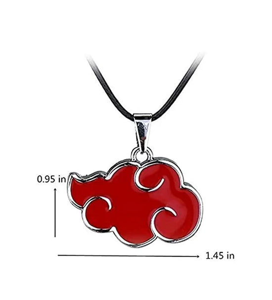 Naruto Akatsuki Member Cosplay Necklace | Red Cloud Shaped Pendant | Anime Collectible