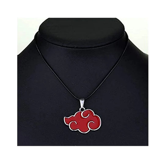 Naruto Akatsuki Member Cosplay Necklace | Red Cloud Shaped Pendant | Anime Collectible