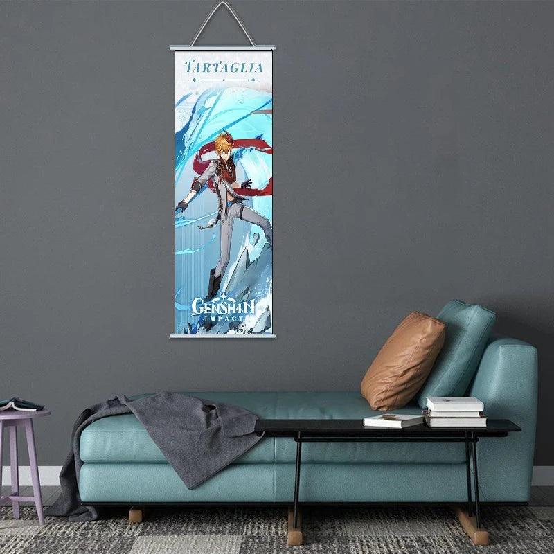 Genshin Impact Tartaglia Gaming Anime Wall Hanging Scroll - Senzo