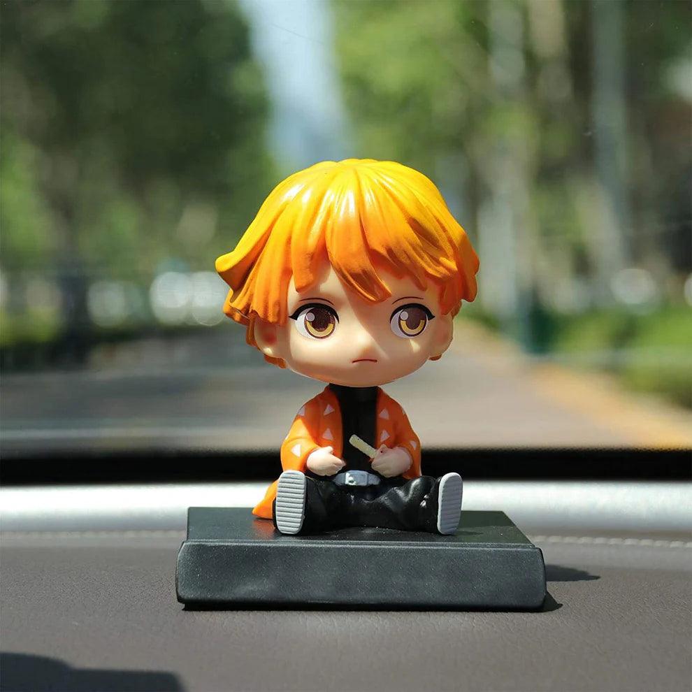 Demon Slayer Zenitsu Agatsuma Bobblehead With Mobile Holder For Cars - Senzo