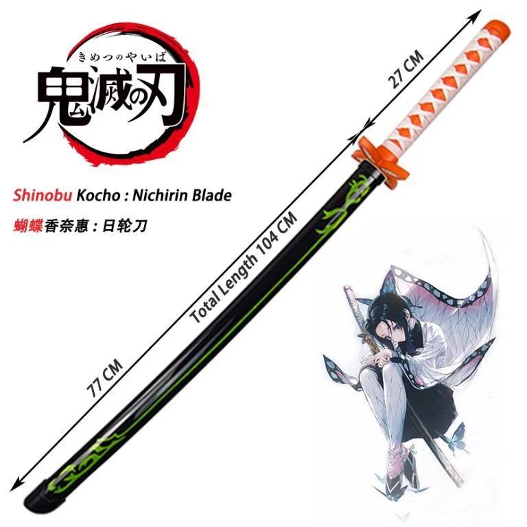 Demon Slayer Shinobu Kocho Nichirin Wooden Blade Katana for Cosplay Wooden Sword - Senzo