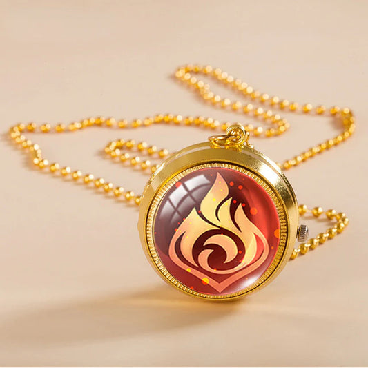 Genshin Impact | Pyro Element Spinning Top Pendant with Pocket Watch