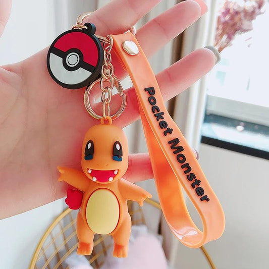 Cute 3D Charmander Silicone Lanyard Keychain | Adorable Pokémon Accessory - Senzo