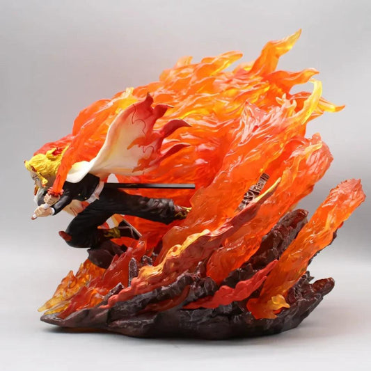 Rengoku vs. Akaza Fire Breathing Slash Action Figure with Lights – Demon Slayer Collectible - Senzo