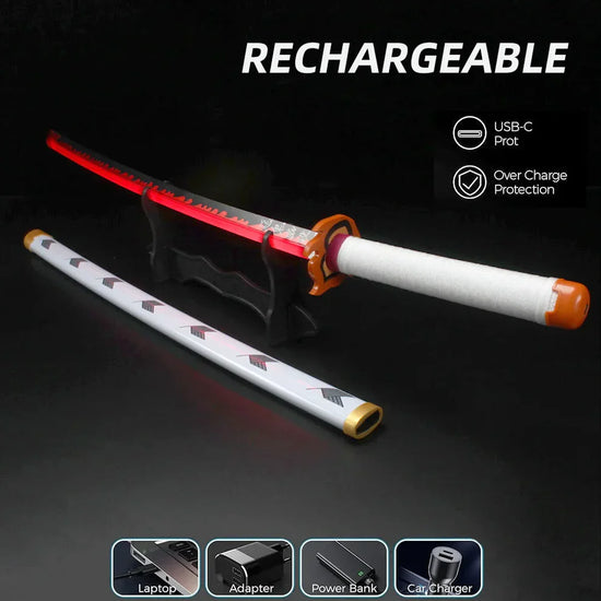 Demon Slayer Rengoku LED Katana Sword | 108cm | Rechargeable Flame Hashira Sword