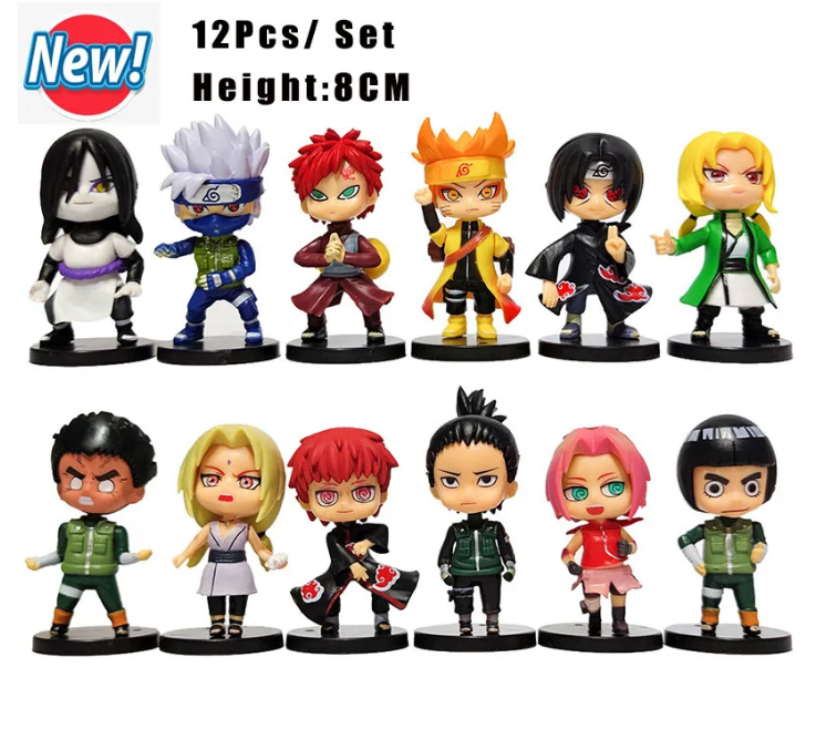 Naruto Anime Figures Set Of 12 | 7- 8 Cm