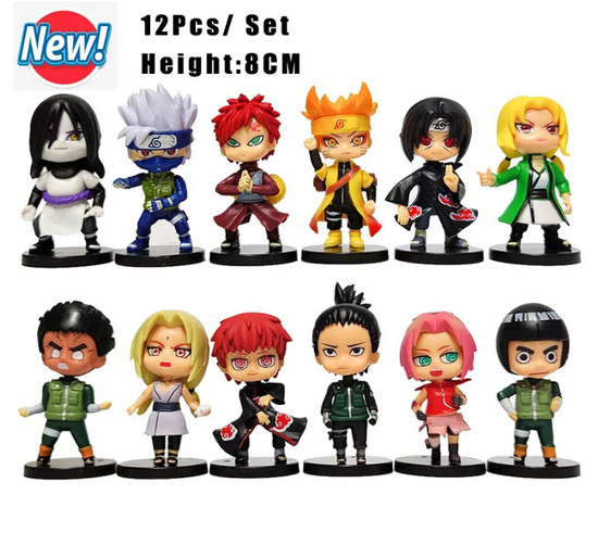 Naruto Anime Figures Set Of 12 | 7- 8 Cm