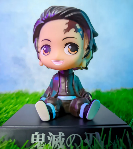 Demon Slayer Tanjiro Kamado Bobblehead With Mobile Holder For Cars