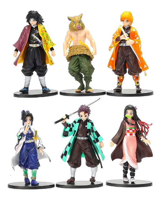 Demon Slayer Anime Set Of 6 Big Size Action Figures PVC Models Anime Figurines