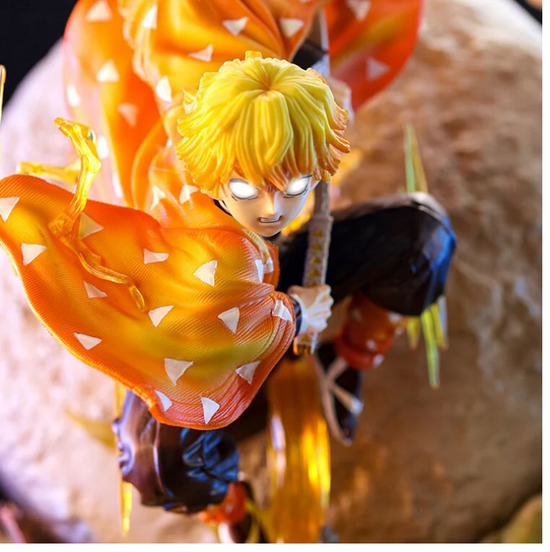 Demon Slayer | Zenitsu Agatsuma Action Figure | Lights & Interchangeable Heads