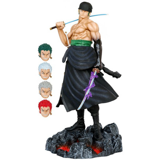 One Piece Stand Posture Roronoa Zoro Anime Action Fight Figures Pvc Statue