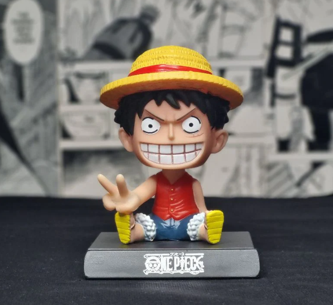 One Piece Anime Monkey D. Luffy Model 2 Bobblehead With Mobile Holder