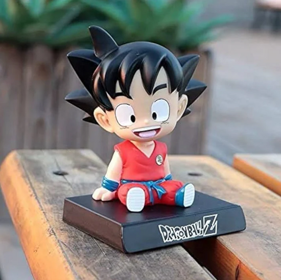 DBZ Goku Bobblehead With Mobile Holder For Cars, Work Desk