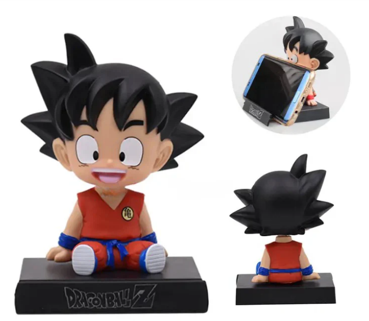 DBZ Goku Bobblehead With Mobile Holder For Cars, Work Desk