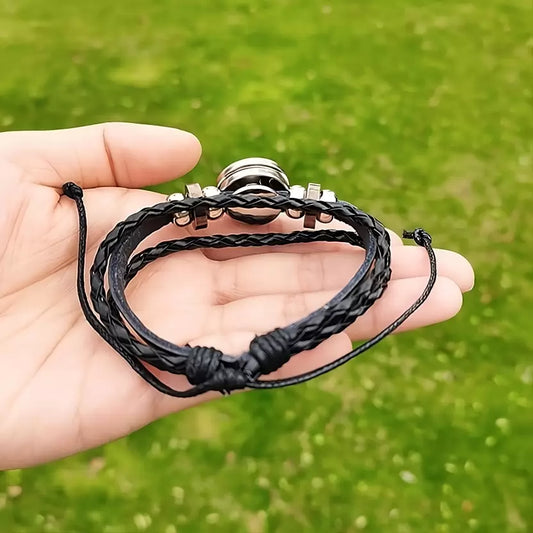 Naruto Kaguya Otsutsuki & Madara Dojutsu Rinne Sharingan Cosplay Braided Anime Leather Bracelet