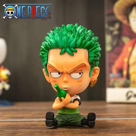 Roronoa Zoro Holding Bottle Mini PVC Figure – One Piece Cute Collectible Statue - Senzo